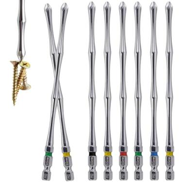 Imagem de Hitscrews Brocas de chave de fenda magnéticas PH2#2-6 polegadas, aço S2, cromo branco, ponta Phillips CNC) – brocas de impacto longo para parafusos profundos, moldura, armários – pacote com 10