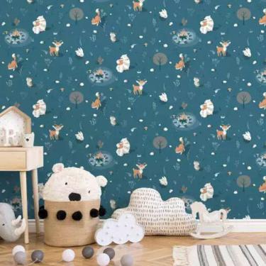 Imagem de Papel De Parede Hf Petit Infantil Azul 31311