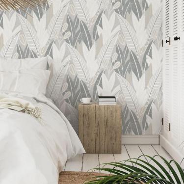 Imagem de Papel De Parede Ciara Folhagem Cinza A65701