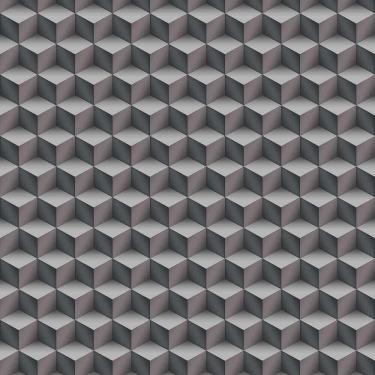 Imagem de Papel De Parede Fiesta Modern Cubos 3d Cinza Escuro 543274 Fiesta Modern 543274