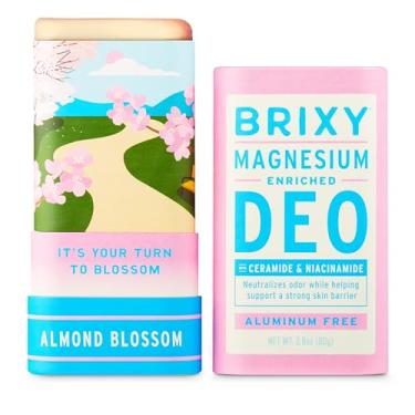 Imagem de BRIXY Desodorante de magnésio, controle eficaz de odores com ceramida e niacinamida para a saúde da pele, sem alumínio, sem bicarbonato de sódio, desodorante de pele sensível, vegano, sem plástico (1