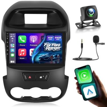 Imagem de Volxcereo Rádio automotivo para Ford Ranger 2011-2015, tela sensível ao toque Android de 9 polegadas [2 + 64] Ranger estéreo com Carplay e Android Auto, navegação GPS, WiFi, Bluetooth, SWC, FM/RDS