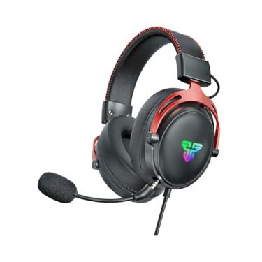 Imagem de FANTECH Fone de ouvido para jogos Cruze 7.1, com fio USB sobre-auricular, drivers de 53 mm, LED RGB, preto e vermelho, som surround 7.1 para jogos de PC
