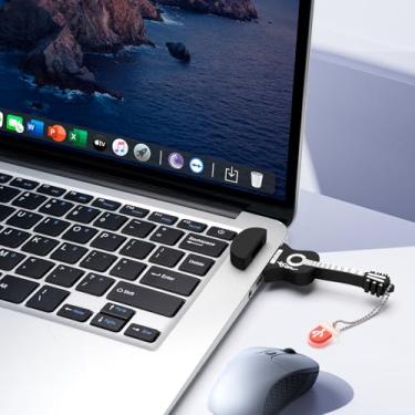 Imagem de 16 GB USB Flash Drive Dual USB Pen Drive Dispositivo de Armazenamento de Dados Externo Bonito Estojo de Instrumento Musical Perfeito para Presente para Família e Amigos (Guitarra Preta)