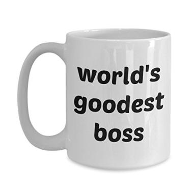 Imagem de Caneca Worlds Goodest Teacher - World's Goodest Boss - Caneca de café de cacau quente divertido - ideia de de Natal