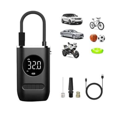 Imagem de Mini Compressor de Ar Digital Com Lanterna Bomba De Encher Pneu Bola Calibrador Portátil