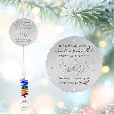 Imagem de GIFTELIX Enfeites de Natal - Presente de aniversário Nana Suncatcher - Criador de arco-íris de cristal - Decoração de janela suspensa - Lembrança sentimental - Presente para a avó dos netos