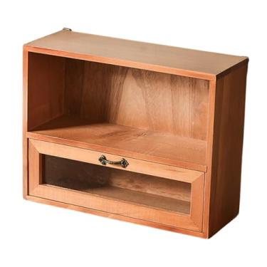 Imagem de Fenteer Organizador de mesa em madeira, organizador de cosméticos, armário expositor de joias para artigos de higiene pessoal, copos, contas, clipes de papel