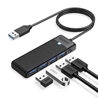 Imagem de ORICO Hub USB 3.0, hub USB de 4 portas com cabo de 3,3 m, divisor USB ultrafino para laptop, MacBook Pro, iMac, Surface Pro, XPS, PS5, PC, pen drive, HDD móvel