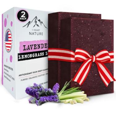 Imagem de Sabonete iHeart Lavanda (pacote com 2) – Limpeza profunda e calmante para peles sensíveis – Infundido com manteiga de karité e sal marinho para uma espuma luxuosa e frescor duradoura