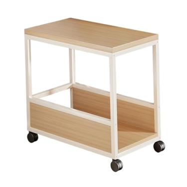 Imagem de FVDPWYE Suporte para Torre de Computador, Suporte Móvel de Madeira Multiuso com Rodas, 2 Níveis, para PC, Rack para Gabinete de PC, White Frame L