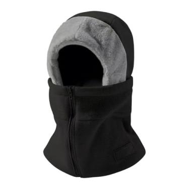 Imagem de Dynwave Balaclava para clima frio, máscara de esqui, máscara facial térmica de lã, cachecol para pescoço, ideal para esportes ao ar livre como ciclismo, Preto
