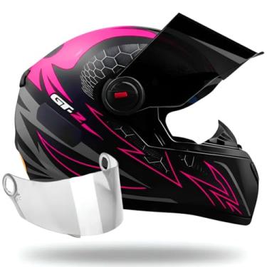 Imagem de Capacete Fw3 Fechado GT2 Rosa C/Narigueira Alta + Viseira Fumê (60)