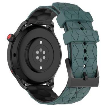 Imagem de XLCZMYL Pulseira de silicone macio para Xiaomi para Amazfit GTR 4 3 Pro 2e 2 para Amazfit GTS 4 2 Mini Bip U 3 Pro, preto ciano, para GTS 4 3 2 2e