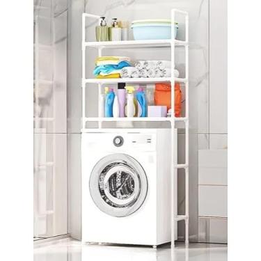 Imagem de Prateleira Organizadora Com Prateleiras Lavanderia Para Máquina de Lavar(BRANCO)
