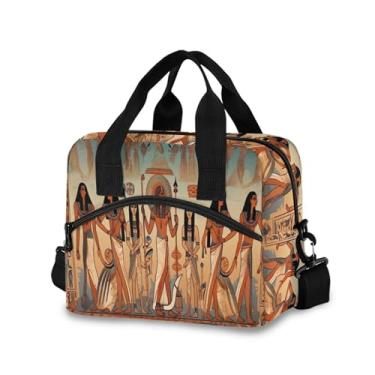 Imagem de Burbuja Lancheira térmica Egyptian Gods para mulheres e homens, lancheira portátil com alça de ombro destacável, lancheira para viagem, piquenique, escritório, trabalho