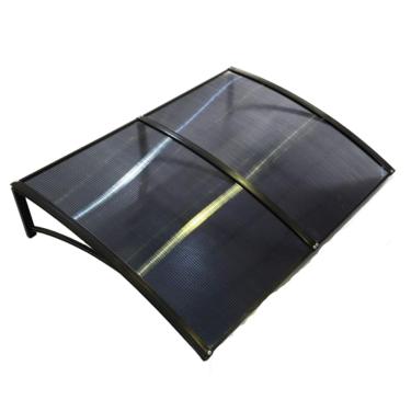 Imagem de Toldo 100 a 200x70cm Policarbonato Suportes ABS Perfis de Alumínio Proteção Solar, Janelas e Área Externa Residencial Brasileira(Preto Fumê,100x70)