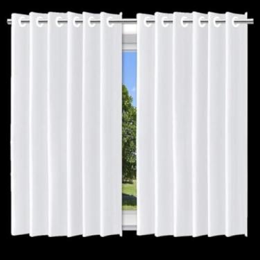 Imagem de Cortina de tecido opaca para quarto, bloqueia a luz, branca e leve, 280x140cm, elegante