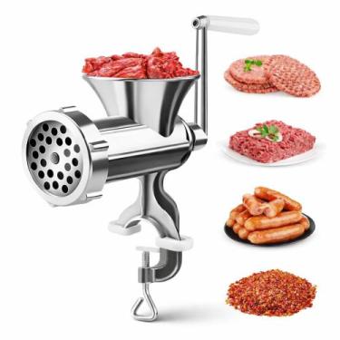 Imagem de Moedor De Carne Manual Alumínio Funil Linguiça Acessórios - A Casa da 