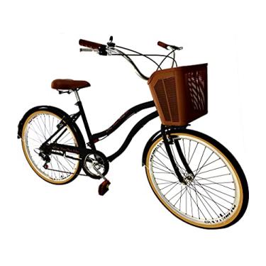 Imagem de Bicicleta Aro 26 Retro Aero 6v Cesta plástica Preto