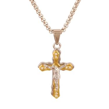 Imagem de Rudra Empire Colar com pingente de cruz religiosa para homens e mulheres, joias delicadas da moda cristã, perfeito para uso diário