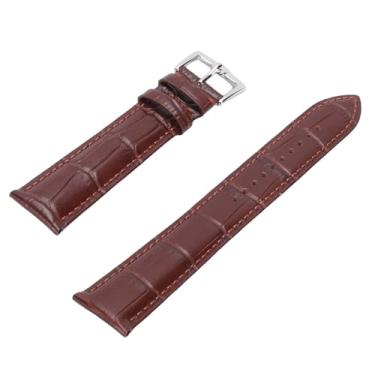 Imagem de ZJchao Pulseira de Couro Pu à Prova D'água, Macia e Confortável, Pulseira de Substituição de Liberação Rápida para Relógios Inteligentes de Quartzo Automáticos Masculinos (Marrom)