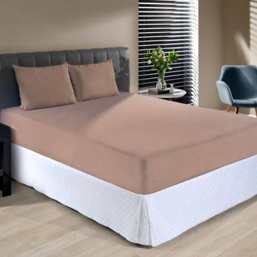 Imagem de Jogo De Cama Casal Malha Liso 100% Algodão 3 Peças Savana
