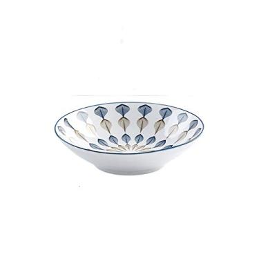 Imagem de Pratos de jantar de 20 cm com padrão sortido, prato de porcelana profunda adequado para cereais, sopas, sobremesas e salada de frutas, prato de servir no micro-ondas e na máquina de lavar louça