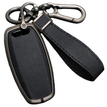 Imagem de Capa protetora para chave remota de carro de couro de liga de zinco compatível com Great Wall Poer compatível com GWM Vanguard decoração de chave de carro Shell Fob(Gun Black kit)