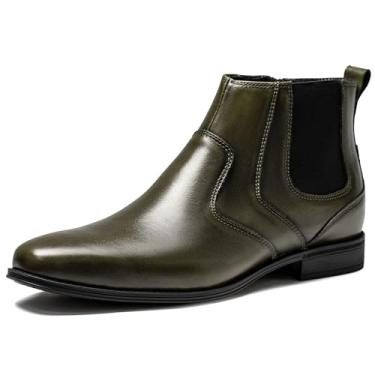 Imagem de Holy dove Chelsea Botas masculinas – couro legítimo, Chelsea Botas masculinas com zíper lateral, botas casuais sem cadarço, botas sociais estilo Chukka e Oxford, Verde 2024002, 41