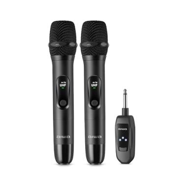 Imagem de MICROFONE AIWA PRETO SEM FIO WIRELESS AWS-MIC-01 BIVOLT