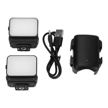 Imagem de Luz de preenchimento LED à prova de respingos magnéticos 3 cores 4 níveis de brilho Luz auxiliar da câmera com porta de sapata fria Porta QR para Pocket 3 Action 5 fotografia de (com luz)