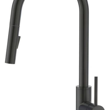 Imagem de Misturador Monocomando para Cozinha de Mesa com Bica Móvel Arejador e Extensível Dublin Jiwi Cinza