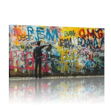 Imagem de Graffiti Wall Art Banksy Mural, Banksy Graffiti Art Canvas, Graffiti Prints, Banksy Posters for Wall, Banksy Wall Canvas - (25x50cm)10x20 polegadas sem moldura