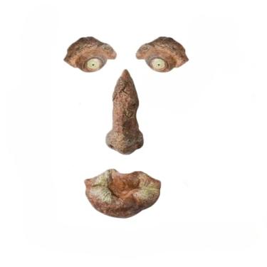 Imagem de 1 pacote com estátua de rosto de árvore ao ar livre, abraço de casca de velho, decoração de jardim de Halloween Páscoa (B)