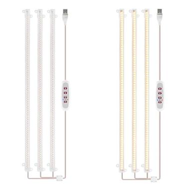 Imagem de Fitas de Luz Crescimento para Plantas LED 6 2W 126LED 4000K Lâmpada Brilhante com Timer 12H 16H 5 Níveis Brilho Ajustáveis Estufa Hidroponia Succulenta 3 Barras