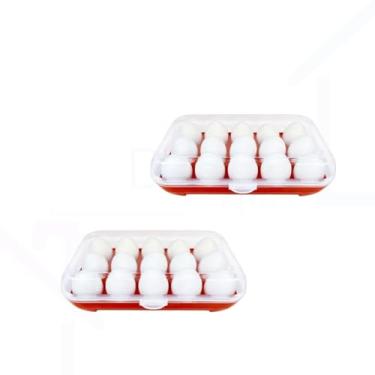 Imagem de Kit 2 Porta Ovos Organizador Com Tampa 15 Bandeja Geladeira