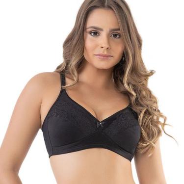 Imagem de Sutiã Sustentação DelRio 40040 Sem Aro Sem Bojo Cetinete e Renda T. 42