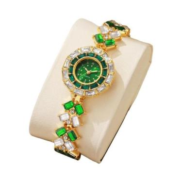 Imagem de Relógio De Quartzo Feminino Com Strass, Pulseira De Moda, Luxuoso Reló