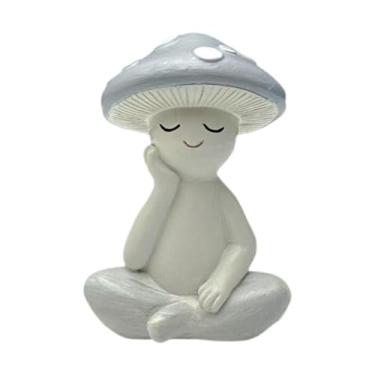 Imagem de BLWOTMOR Estátua de Cogumelo para Meditação, Decoração Criativa para Casa, Ornamento Artístico, Escultura em Resina, Objeto Decorativo Ideal para Presente de a, Style C, Tamanho real