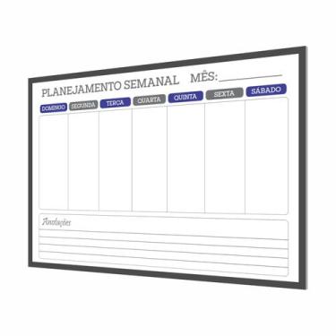 Imagem de Quadro Planner Organizador Tarefas Avisos Gestão Recados Semanal Pared