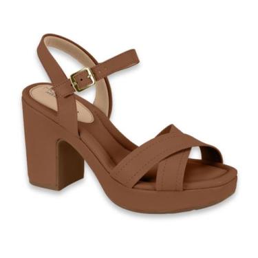 Imagem de Sandália Feminina Modare Salto Alto Meia Pata Conforto Casual Festa Re