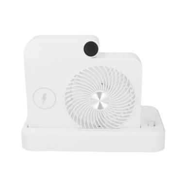 Imagem de Generic Ventilador de Mesa, Estação de Carregamento Sem Fio Ventilador de Mesa Operado por Bateria para Telefones Celulares (Branco)