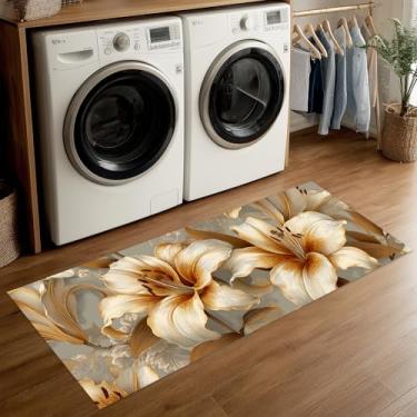 Imagem de ANNA QUEEN Tapete de lavanderia 50 x 129 cm – Tapete antiderrapante para cozinha rústica, entrada, cabana e decoração de casa