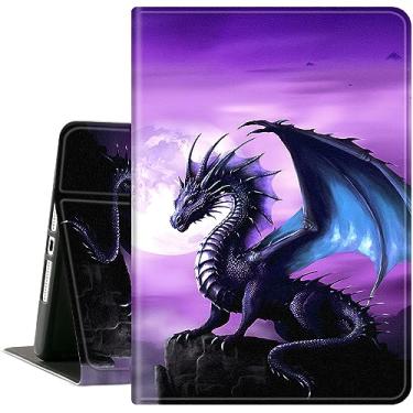 Imagem de Capa para iPad de 10,2 polegadas para iPad 9ª/8ª/7ª geração (2021/2020/2019), capa fina dobrável com suporte para despertar/hibernar automaticamente, dragão roxo