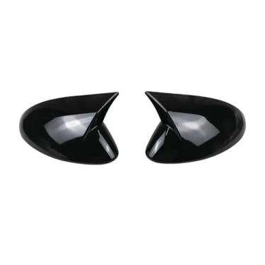 Imagem de Retrovisor do carro espelho lateral capa asa tampa exterior adesivo porta traseira caso guarnição de fibra de carbono Compatível com alfa romeo stelvio 2017-2023(Gloss Black)