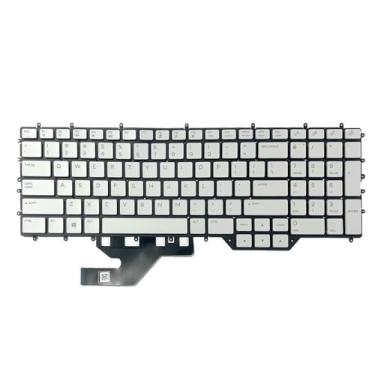 Imagem de Huasheng Suda Substituição de retroiluminação de teclado RGB US para Dell Alienware M17 R2 M17 R3 0C5VV3 PK132VQ2F01 (branco)