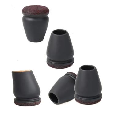 Imagem de 8 peças de protetores diagonais para pés de cadeira 、 almofadas grossas de feltro de silicone para móveis, pés de mesa, sem arranhões (preto, pequeno)