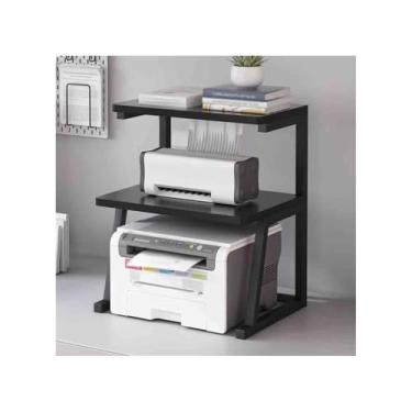 Imagem de Rack de armazenamento para impressora de escritório pequeno para escritório e casa, multifuncional e organização, copiadora multicamadas (preto)