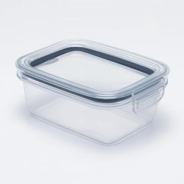 Imagem de Kit 3/5/10 Potes de Marmita Retangular com Tampa Hermética 550ml Cor:Borracha azul (3)